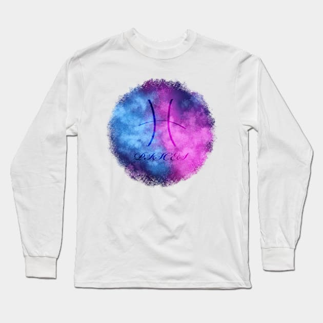 Pisces Zodiac Long Sleeve T-Shirt by Velvet